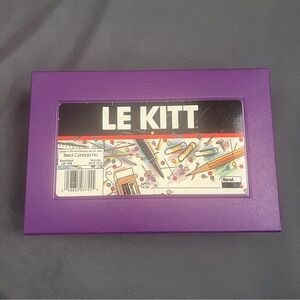 Vintage Retro Berol Canada Purple Le Kitt Hard Pencil Case Stationery Box Stoage